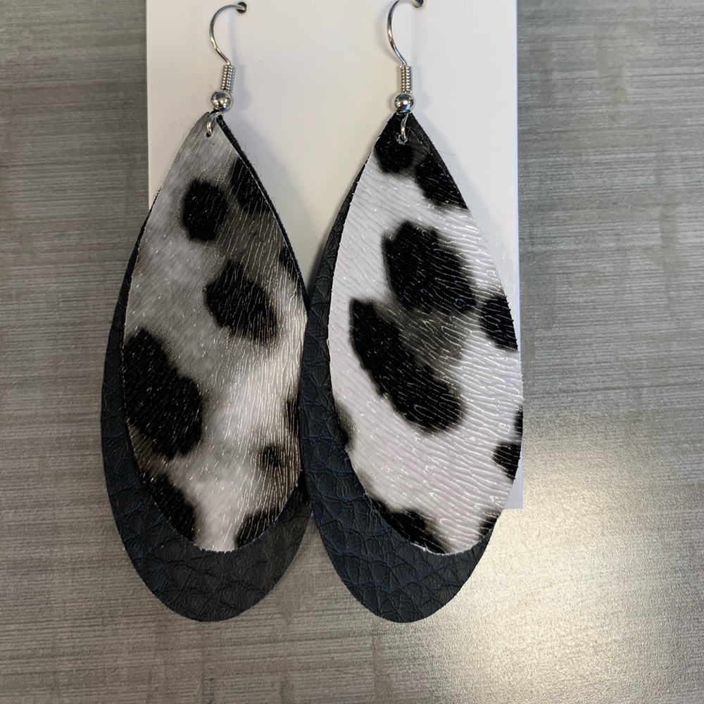 Faux leather earrings